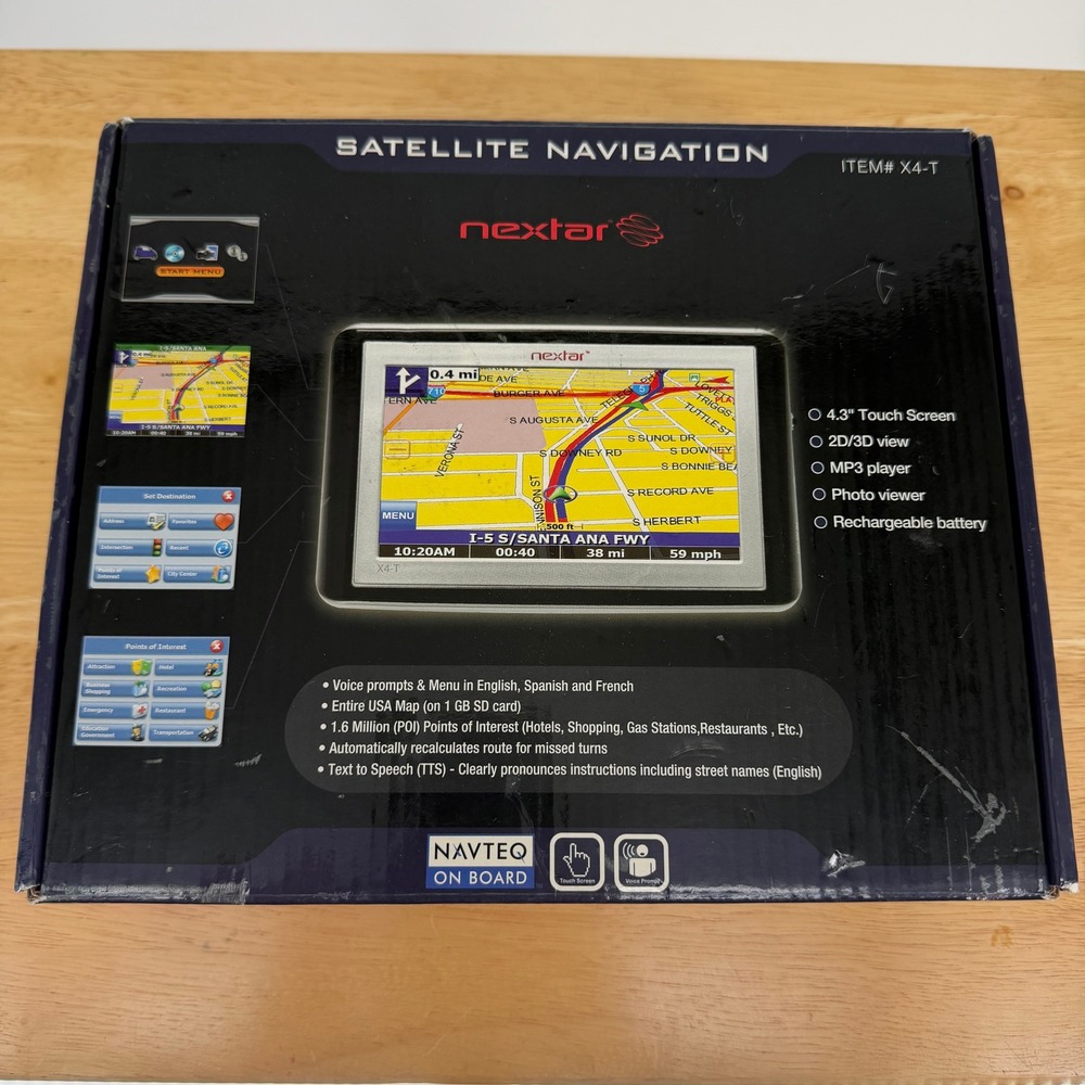 Nextar X4-T Portable GPS Navigation System 4.3" Touch Screen Black Silver  Tech